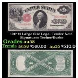 1917 $1 Large Size Legal Tender Note Grades Choice