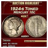 1924-s Mercury Dime Toned 10c ms64+ SEGS
