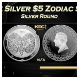 2024 Tokelau 1 oz Silver $5 Zodiac Series: Aries C