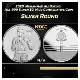 2023  Muhammad Ali Boxing 1oz .999 Silver $2  Niue