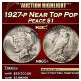 1927-p Peace Dollar Near Top Pop $1 ms65+ SEGS