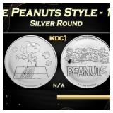 Snoopy Flying Ace Peanuts Style - 1 oz Silver Roun