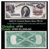 1880 $1 United States Note Grades xf FR-32