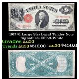 1917 $1 Large Size Legal Tender Note Grades Select