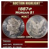 1887-p Morgan Dollar $1 ms65+ DMPL SEGS