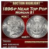 1896-p Morgan Dollar Near Top Pop $1 ms67+ SEGS
