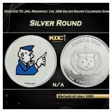 2024 GO TO JAIL Monopoly 1oz .999 Silver Round Col
