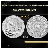 2024 Year of the Dragon 1 oz .999 Silver Round Rou
