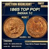 1865 Indian Cent TOP POP! 1c ms66+ rd SEGS