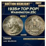1935-p Washington Quarter TOP POP! 25c ms68 SEGS