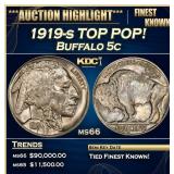 1919-s Buffalo Nickel TOP POP! 5c ms66 SEGS
