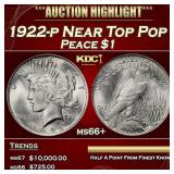 1922-p Peace Dollar Near Top Pop $1 ms66+ SEGS