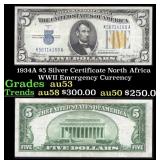 1934A $5 Silver Certificate North Africa WWII Emer