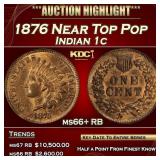 1876 Indian Cent Near Top Pop 1c ms66+ RB SEGS