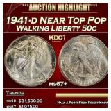 1941-d Walking Liberty Half Dollar Near Top Pop 50