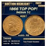 1866 Indian Cent TOP POP! 1c ms66+ RB SEGS