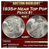1935-p Peace Dollar Near Top Pop $1 ms66+ SEGS