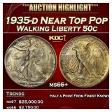 1935-d Walking Liberty Half Dollar Near Top Pop 50