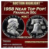 1958 Proof Franklin Half Dollar Near Top Pop! 50c