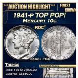 1941-p Mercury Dime TOP POP! 10c ms68+ FSB SEGS