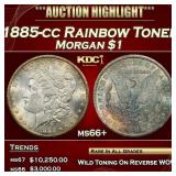 1885-cc Morgan Dollar Rainbow Toned $1 ms66+ SEGS