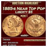 1885-s Gold Liberty Half Eagle Near Top Pop $5 ms6