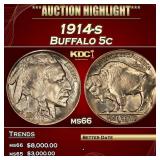 1914-s Buffalo Nickel 5c ms66 SEGS