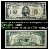 1934A $5 FRN Hawaii WWII Emergency Currency Key To