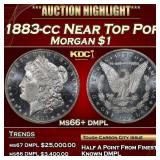 1883-cc Morgan Dollar Near Top Pop $1 ms66+ dmpl S