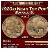 1920-d Buffalo Nickel Near Top Pop! 5c ms66+ SEGS