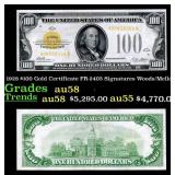 1928 $100 Gold Certificate FR-2405 Signatures Wood