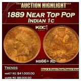 1889 Indian Cent Near Top Pop 1c ms66+ rd SEGS