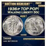 1939 Proof Walking Liberty Half Dollar TOP POP! 50