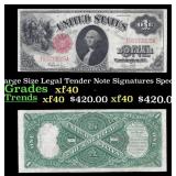 1917 $1 Large Size Legal Tender Note Grades xf Sig