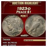1923-d Peace Dollar $1 ms65+ SEGS