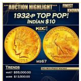 1932-p Gold Indian Eagle $10 ms66+ SEGS