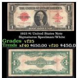 1923 $1 United States Note Grades vf+ Signatures S