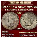1917-p Ty II Standing Liberty Quarter Near Top Pop