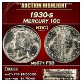 1930-s Mercury Dime 10c ms67+ FSB SEGS