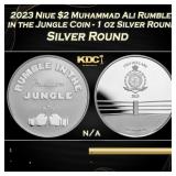 2023 Niue $2 Muhammad Ali Rumble in the Jungle Coi