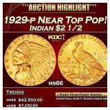 1929-p Gold Indian Quarter Eagle Near Top Pop! $2