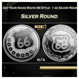 Get Your Kicks Route 66 Style - 1 oz Silver Round