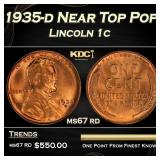 1935-d Lincoln Cent Near Top Pop 1c ms67 rd SEGS