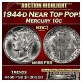 1944-d Mercury Dime Near Top Pop! 10c ms68 FSB SEG