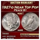 1927-d Peace Dollar Near Top Pop $1 ms66 SEGS