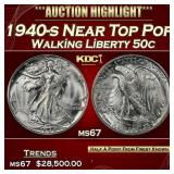 1940-s Walking Liberty Half Dollar Near Top Pop 50