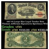 1917 $2 Large Size Legal Tender Note Thomas Jeffer