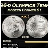 1996-d Olympics Tennis Modern Commem Dollar $1 ms7