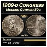 1989-d Congress Modern Commem Half Dollar 50c ms70