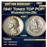 1941 Proof Washington Quarter Toned TOP POP! 25c p